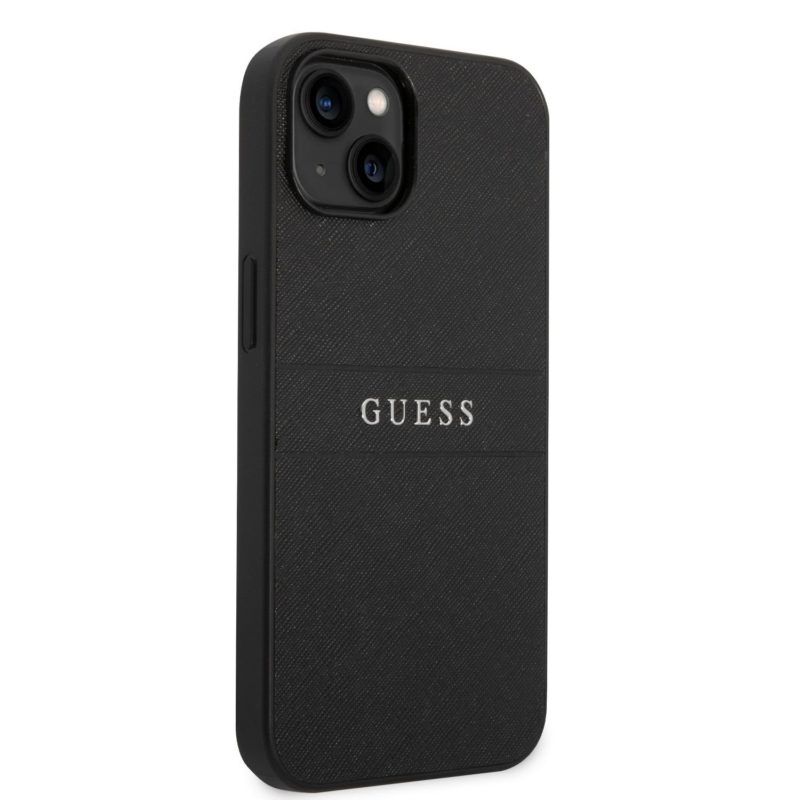Guess PU Leather Saffiano Fekete iPhone 14 Plus Tok