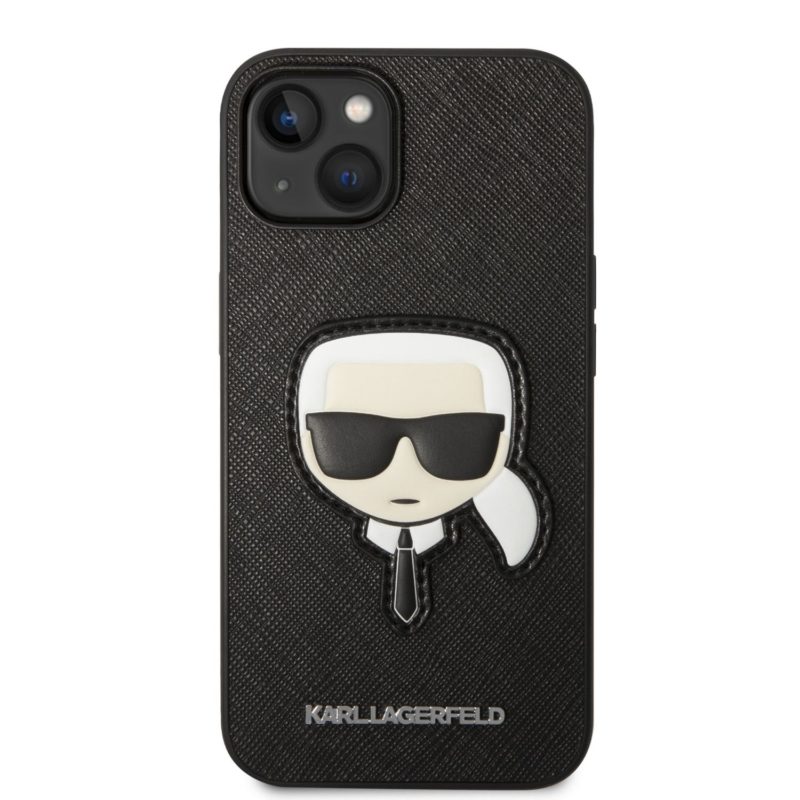 Karl Lagerfeld PU Saffiano Karl Head Fekete iPhone 14 Tok