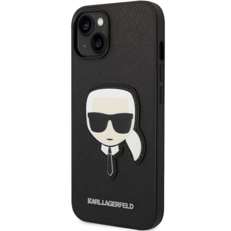 Karl Lagerfeld PU Saffiano Karl Head Fekete iPhone 14 Plus Tok