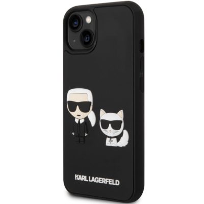 Karl Lagerfeld and Choupette 3D Fekete iPhone 14 Tok