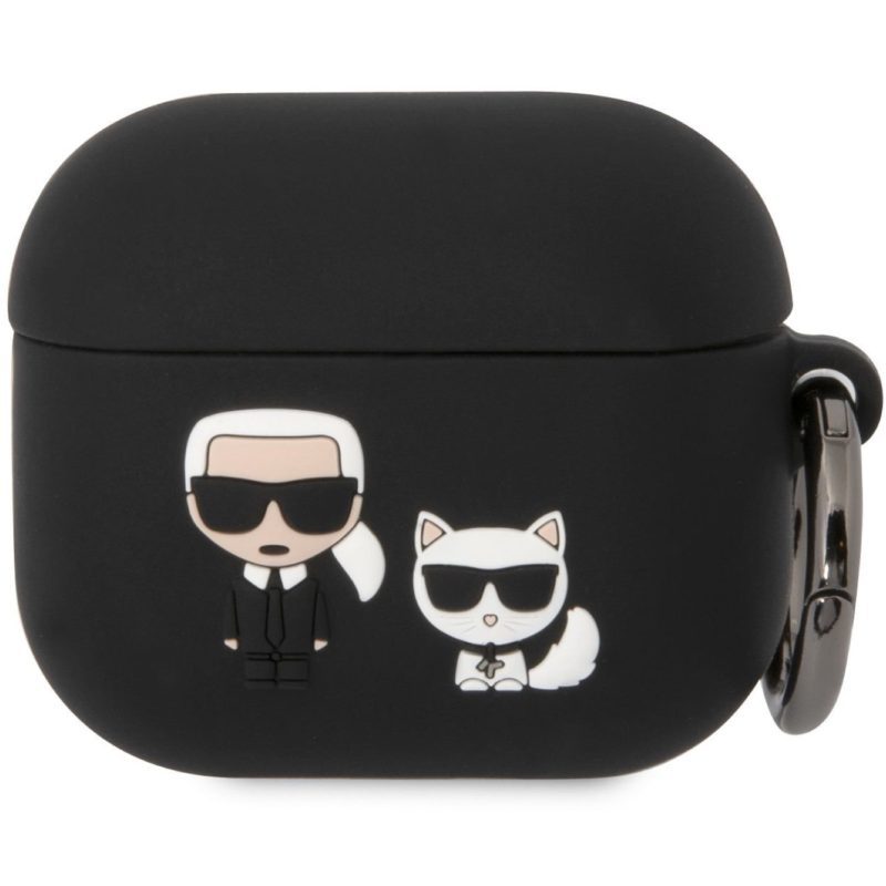 Karl Lagerfeld and Choupette AirPods 3 Silicone Tok Fekete
