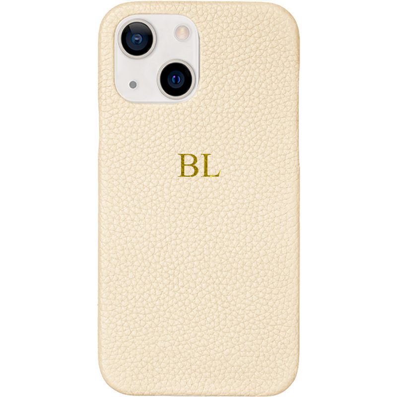 BHcase Leather Monogram Nude iPhone 14 Plus Tok