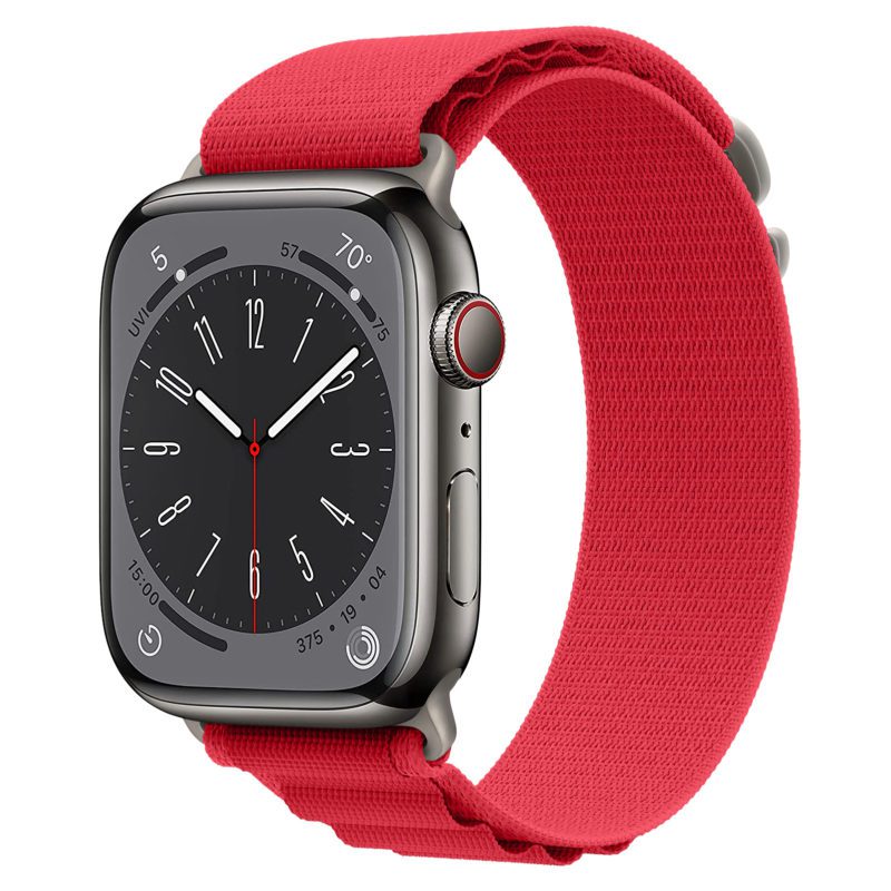 Alpina Szíj Apple Watch 45/44/42/Ultra Red