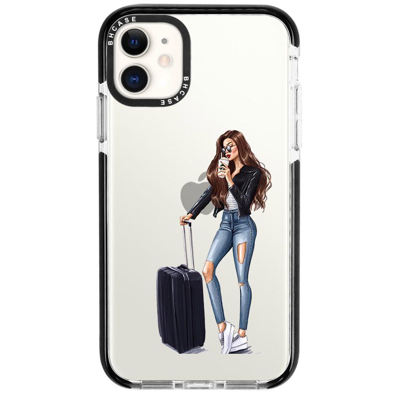 Woman Brunette With Baggage iPhone 11 Tok