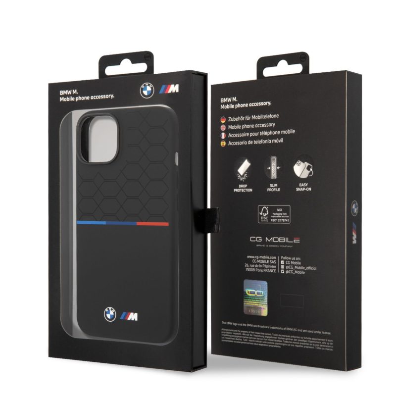 BMW M Liquid Silicone Tricolor iPhone 14 Plus Tok Black