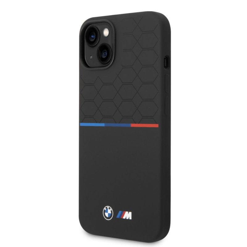 BMW M Liquid Silicone Tricolor iPhone 14 Plus Tok Black