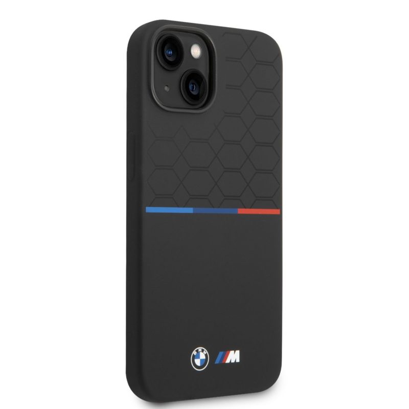 BMW M Liquid Silicone Tricolor iPhone 14 Tok Black