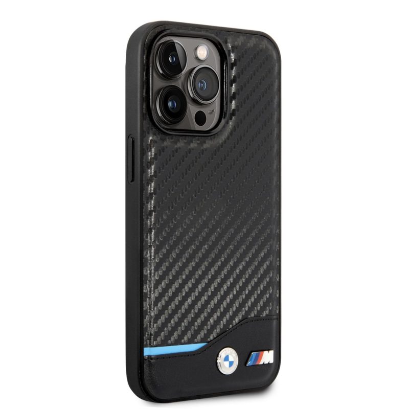 BMW M PU Carbon Blue Line iPhone 14 Pro Max Tok Black