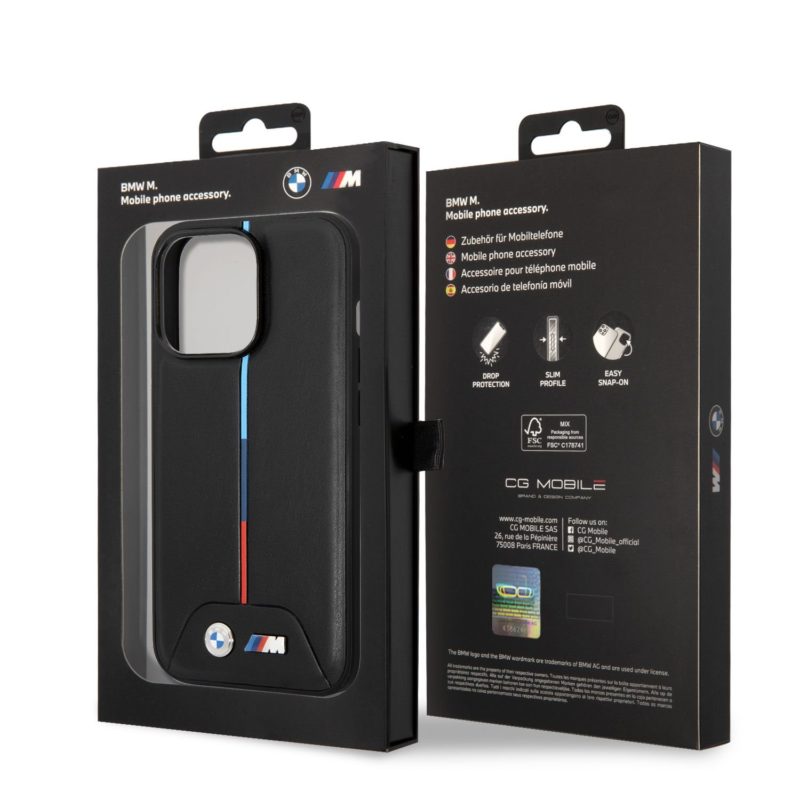 BMW M Tricolor Stripe iPhone 14 Pro Tok Black