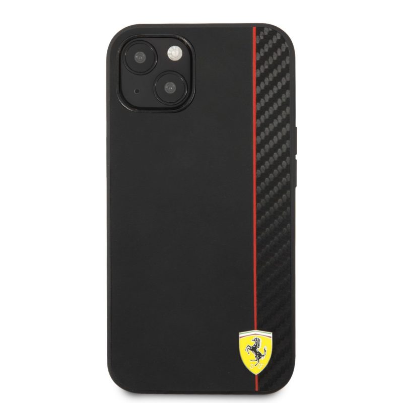 Ferrari Smooth and Carbon Effect iPhone 13 Tok Black
