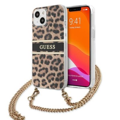 Guess 4G GUHCP13SKBCLE Leopard Gold Strap iPhone 13 Mini Tok