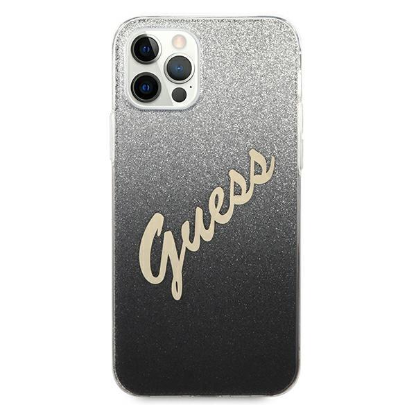Guess Glitter Gradient Script Black iPhone 12/12 Pro Tok