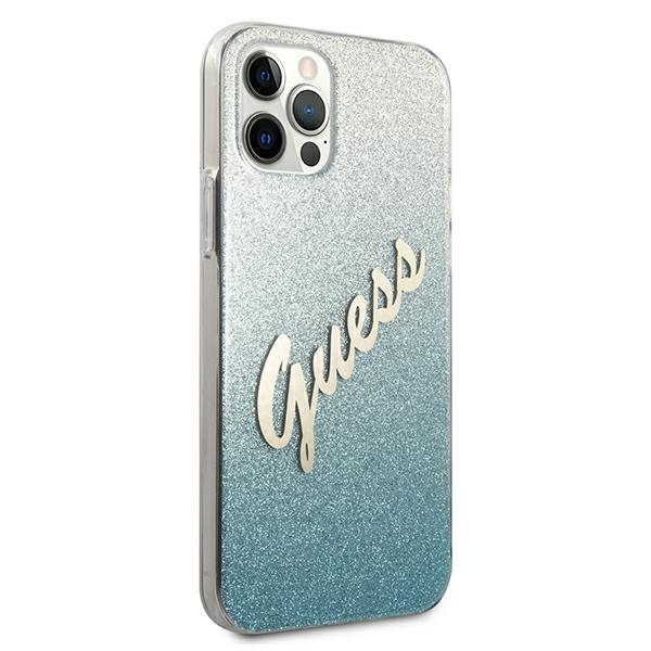 Guess Glitter Gradient Script Blue iPhone 12/12 Pro Tok