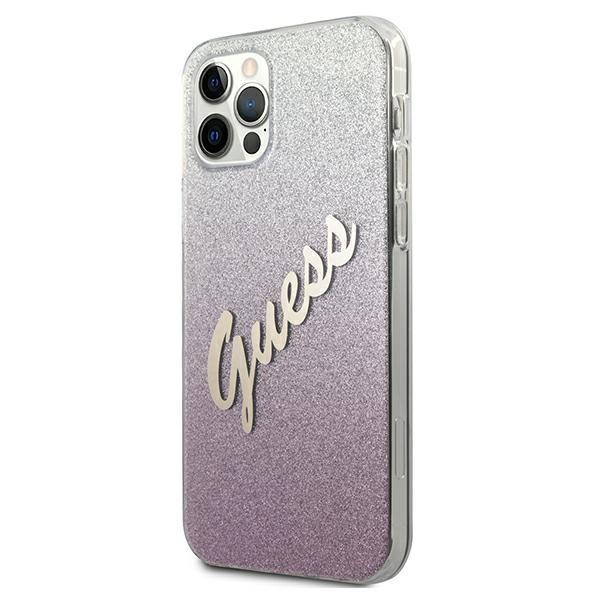 Guess Glitter Gradient Script Pink iPhone 12/12 Pro Tok