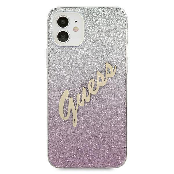 Guess Glitter Gradient Script Pink iPhone 12 Mini Tok