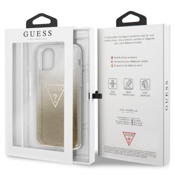 Guess Glitter Triangle GUHCN65SGTLGO Gold iPhone 11 Pro Max Tok