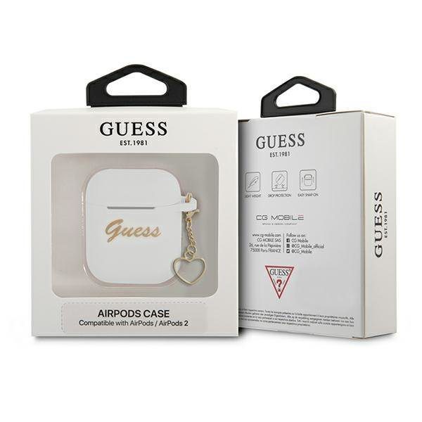 Guess GUA2LSCHSH White Silicone Charm Collection AirPods 1/2 Tok