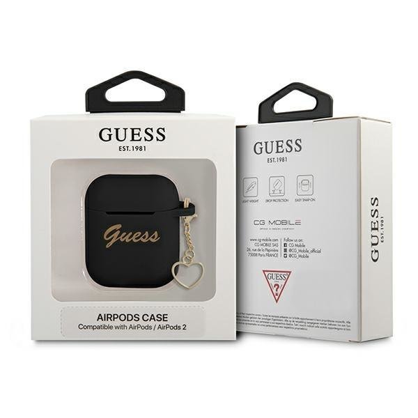 Guess GUA2LSCHSK Black Silicone Charm Collection AirPods 1/2 Tok