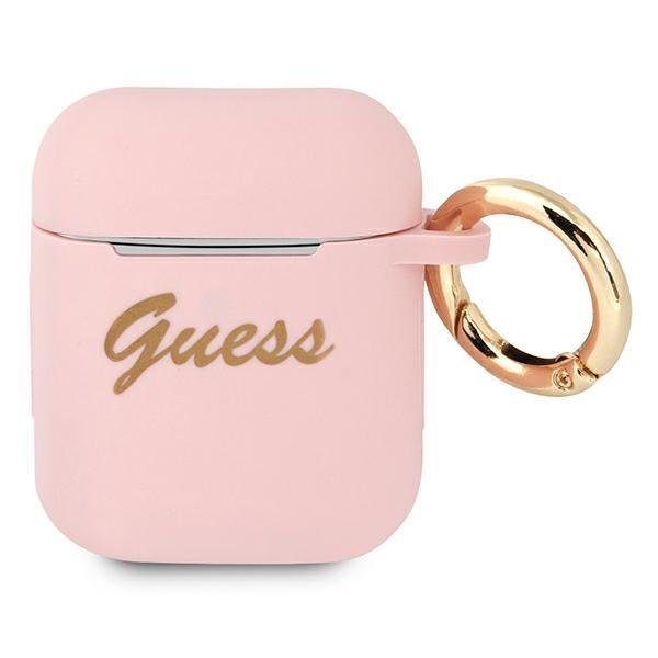 Guess GUA2SSSI Pink Silicone Vintage Script AirPods 1/2 Tok