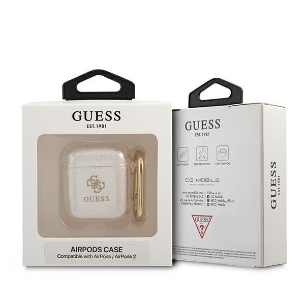 Guess GUA2UCG4GT Transparent Glitter Collection AirPods 1/2 Tok