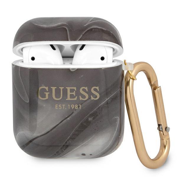 Guess GUA2UNMK Black Marble Collection AirPods 1/2 Tok