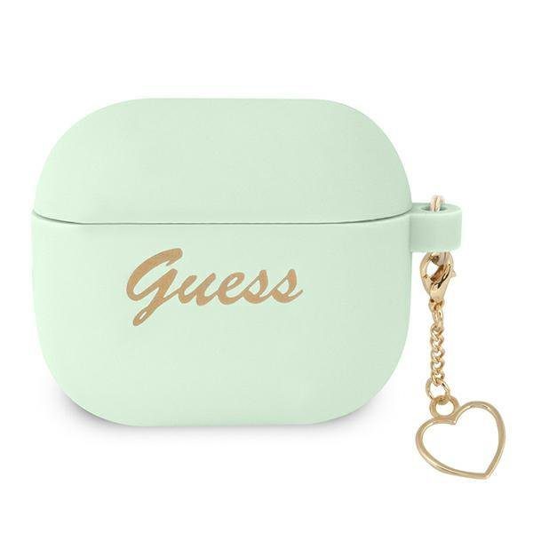 Guess GUA3LSCHSN Green Silicone Charm Heart Collection AirPods 3 Tok