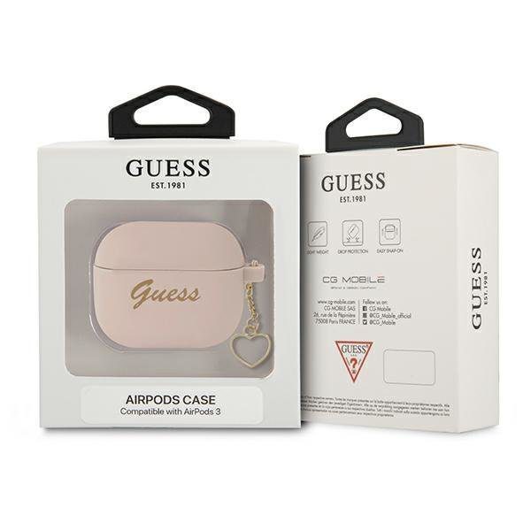 Guess GUA3LSCHSP Pink Silicone Charm Collection AirPods 3 Tok