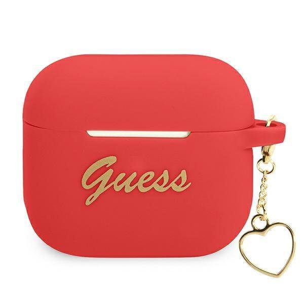 Guess GUA3LSCHSR Red Silicone Charm Heart Collection AirPods 3 Tok