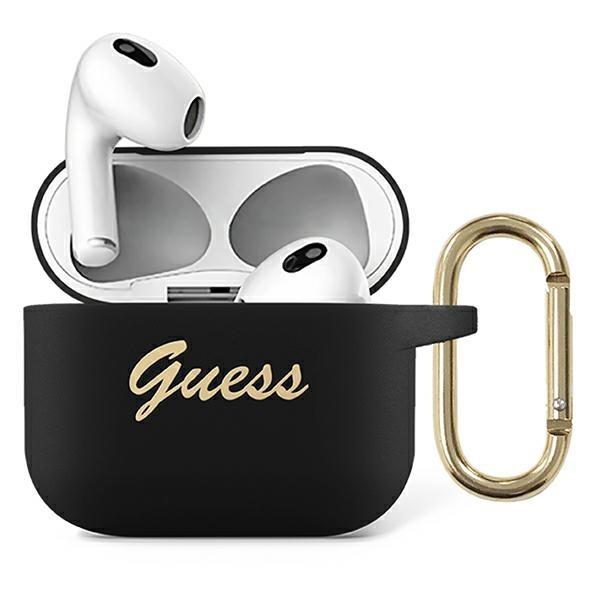 Guess GUA3SSSK Black Silicone Vintage Script AirPods 3 Tok
