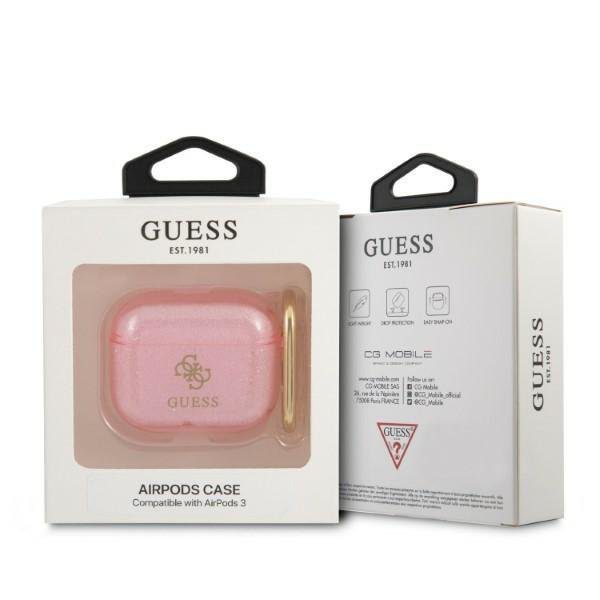 Guess GUA3UCG4GP Pink Glitter Collection AirPods 3 Tok