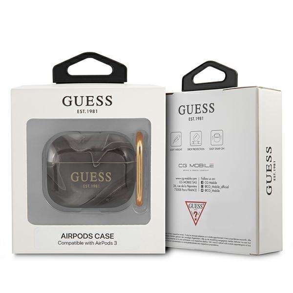 Guess GUA3UNMK Black Marble Collection AirPods 3 Tok