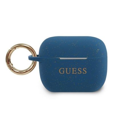 Guess GUACAPSILGLBL Blue Silicone Glitter AirPods Pro Tok