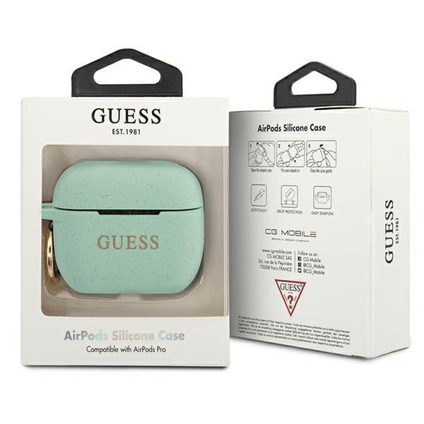 Guess GUACAPSILGLGN Green Silicone Glitter AirPods Pro Tok