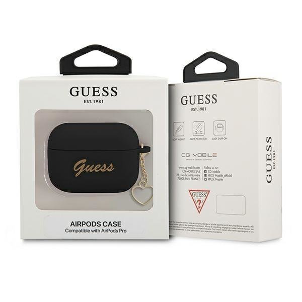 Guess GUAPLSCHSK Black Silicone Charm Collection AirPods Pro Tok