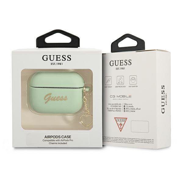 Guess GUAPLSCHSN Green Silicone Charm Heart Collection AirPods Pro Tok