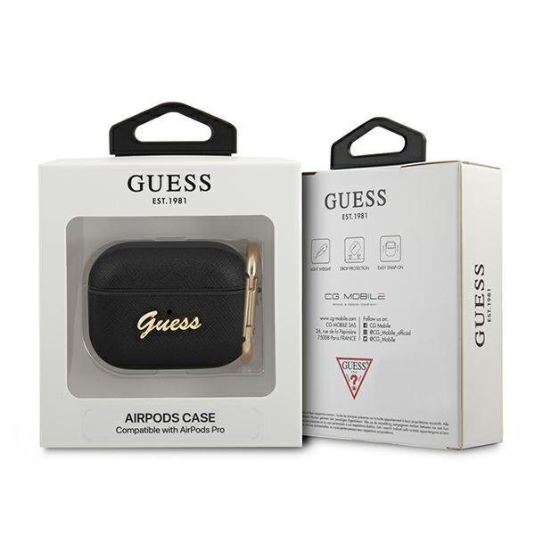 Guess GUAPSASMK 4G Collection Saffiano Black AirPods Pro Tok