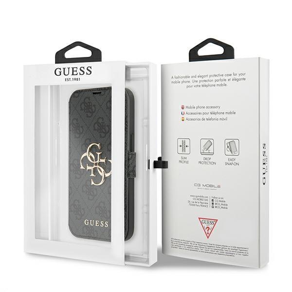 Guess GUBKP13L4GMGGR Grey Book 4G Big Metal Logo iPhone 13 Pro Tok