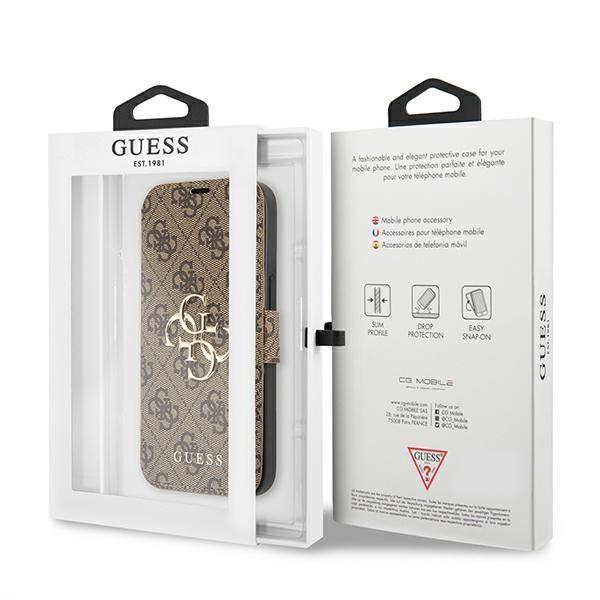 Guess GUBKP13S4GMGBR Brown Book 4G Big Metal Logo iPhone 13 Mini Tok