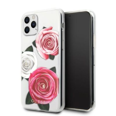 Guess GUHCN58ROSTRT Transparent Flower Desire Pink & White Rose iPhone 11 Pro Tok