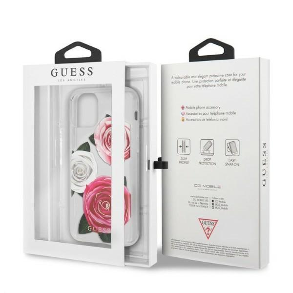 Guess GUHCN58ROSTRT Transparent Flower Desire Pink & White Rose iPhone 11 Pro Tok