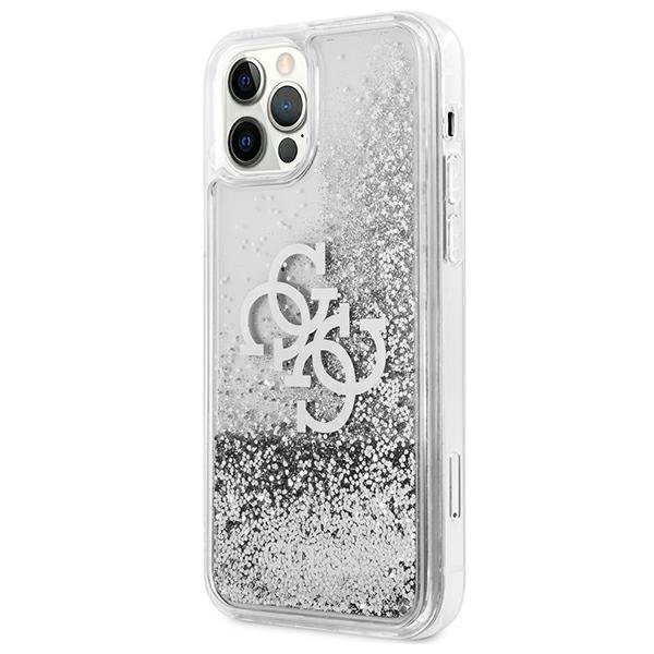 Guess GUHCP12LLG4GSI 4G Big Liquid Glitter Silver iPhone 12 Pro Max Tok