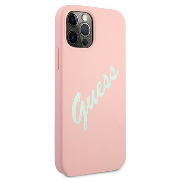 Guess GUHCP12LLSVSPG Silicone Vintage Pink/Mint iPhone 12 Pro Max Tok