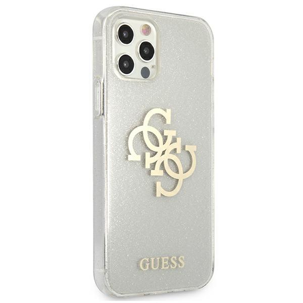 Guess GUHCP12LPCUGL4GTR 4G Big Logo Glitter Transparent iPhone 12 Pro Max Tok
