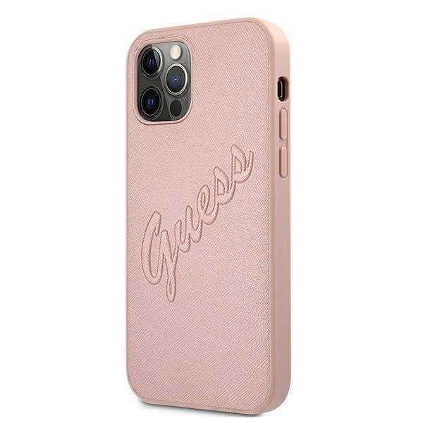 Guess GUHCP12LRSAVSRG Saffiano Vintage Pink iPhone 12 Pro Max Tok
