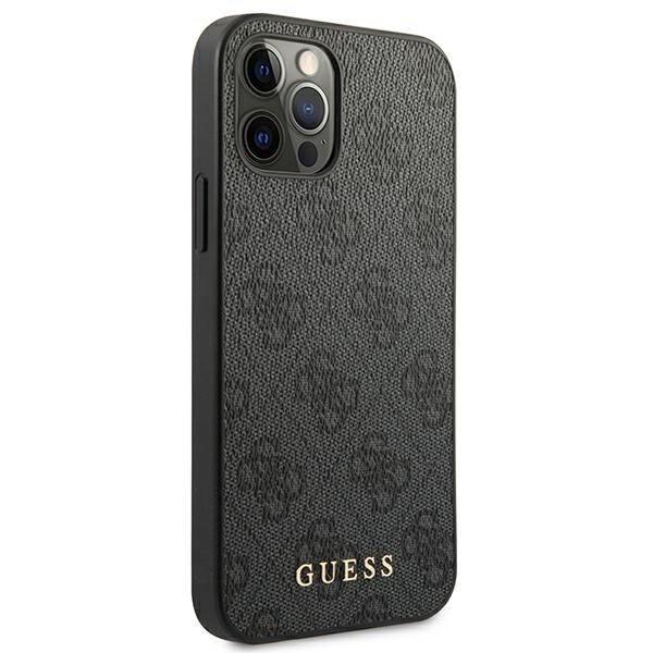 Guess GUHCP12MG4GFGR Grey 4G Metal Gold Logo iPhone 12/12 Pro Tok