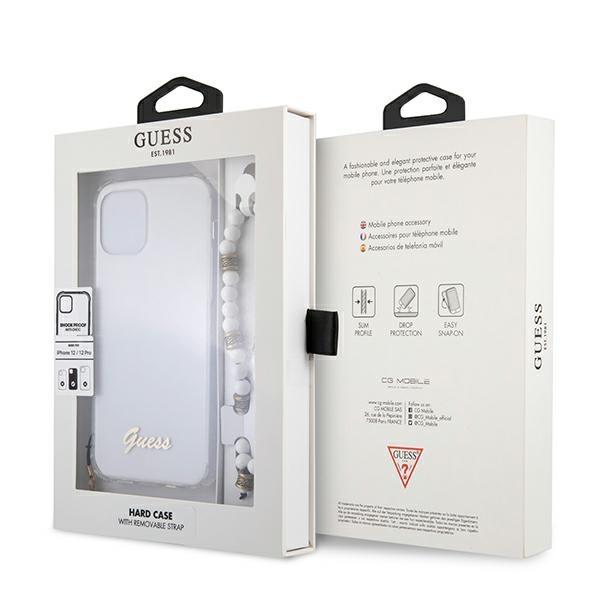 Guess GUHCP12MKPSWH Transparent White Pearl iPhone 12/12 Pro Tok