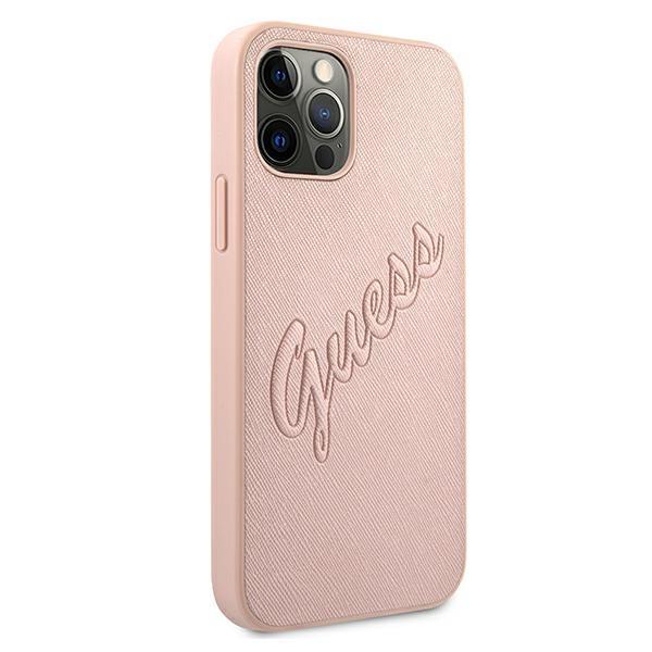 Guess GUHCP12MRSAVSRG Saffiano Vintage Pink iPhone 12/12 Pro Tok