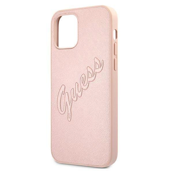 Guess GUHCP12MRSAVSRG Saffiano Vintage Pink iPhone 12/12 Pro Tok