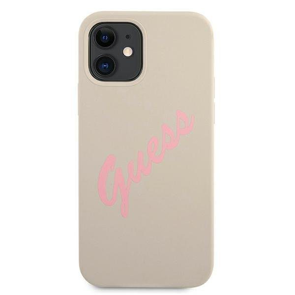 Guess GUHCP12SLSVSGP Silicone Vintage Pink/Gray iPhone 12 Mini Tok