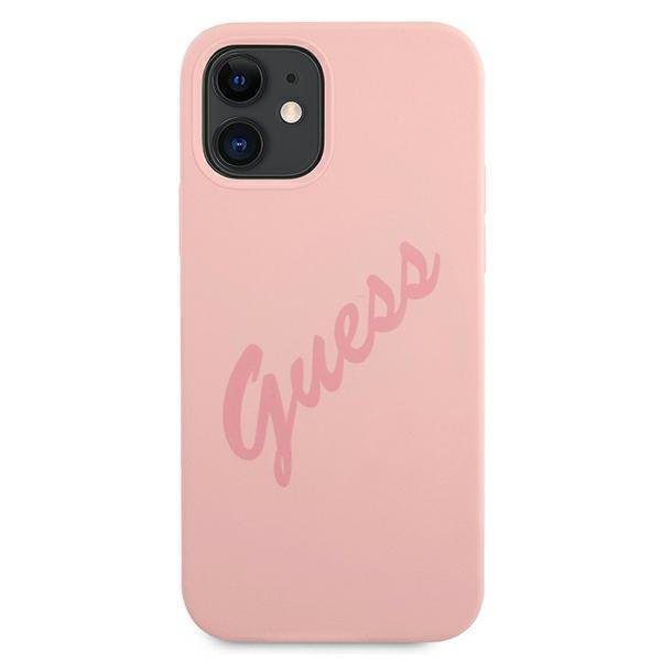 Guess GUHCP12SLSVSGP Silicone Vintage Pink iPhone 12 Mini Tok